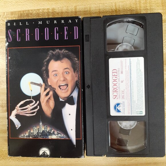 Scrooged 1988 VHS Richard Donner Bill Murray Carol Kane Christmas Carol Cult VTG - Picture 6 of 7